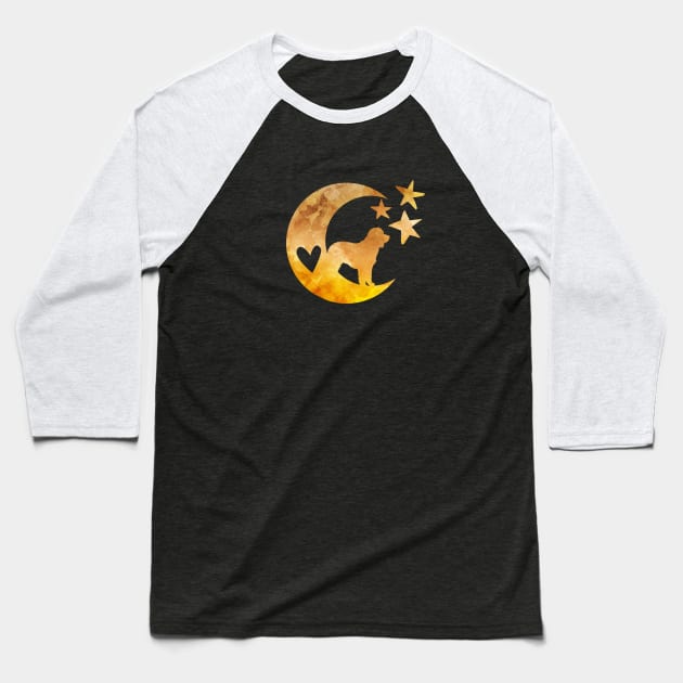 Goldendoodle Half Moon Stars Art Baseball T-Shirt by BittenByErmines